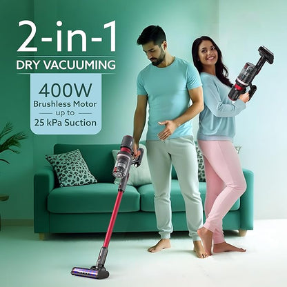 AGARO Supreme Cordless Vacuum Cleaner | 400W Brushless Motor | 25kPa Suction | 2-in-1 Stick & Handheld Vacuum