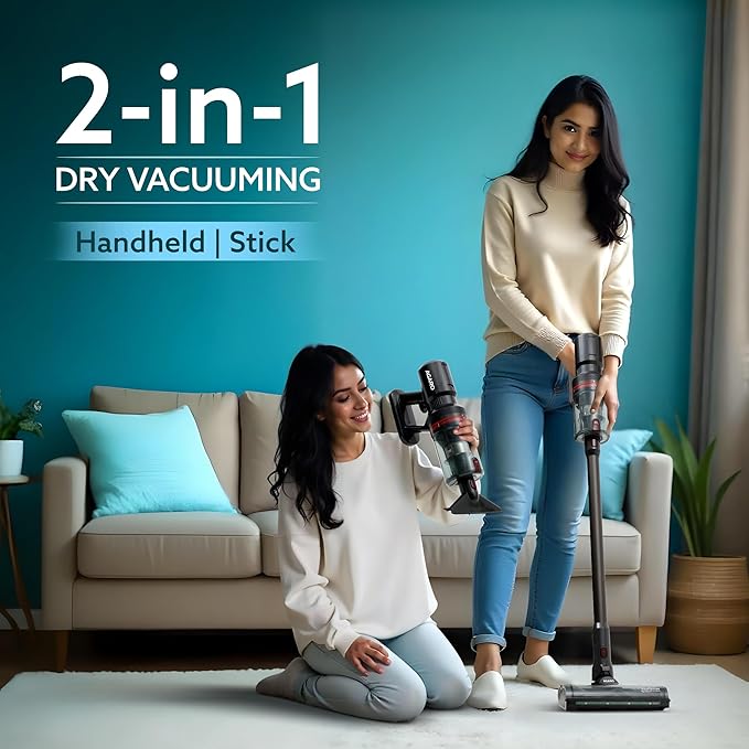 AGARO Imperial Cordless Vacuum Cleaner | 500W Brushless Motor | 28kPa Suction Power | 2-in-1 Stick & Handheld Vacuum