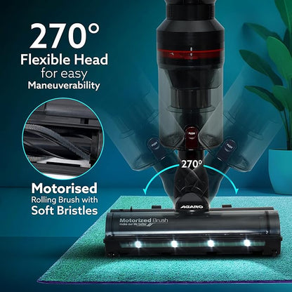 AGARO Imperial Cordless Vacuum Cleaner | 500W Brushless Motor | 28kPa Suction Power | 2-in-1 Stick & Handheld Vacuum