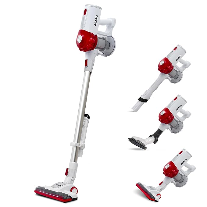 AGARO Regency Cordless Vacuum Cleaner | 7kPa Suction Power | Rechargeable Stick Vacuum for Home