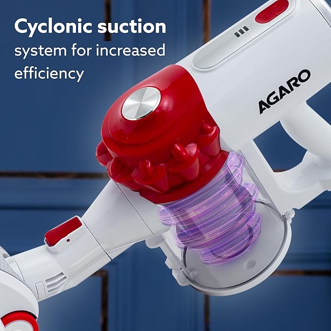 AGARO Regency Cordless Vacuum Cleaner | 7kPa Suction Power | Rechargeable Stick Vacuum for Home