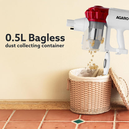AGARO Regency Cordless Vacuum Cleaner | 7kPa Suction Power | Rechargeable Stick Vacuum for Home