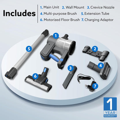 AGARO Elegant Stick Vacuum Cleaner | 9kPa Suction Power | Rechargeable Cordless Vacuum for Home & Office